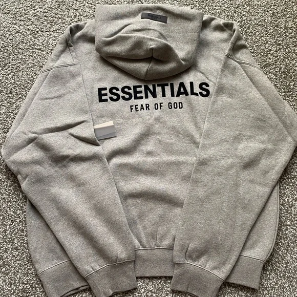ESSENTIALS FEAR OF GOD DARK OATMEAL PULLOVER HOODIE - Picture 2 of 9